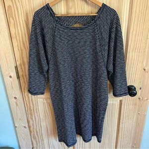 T by Talbots Cotton Knit Striped Dress. Size XL.